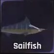 Sailfish Epic Fish in Abyss on Roblox in the Ocean region