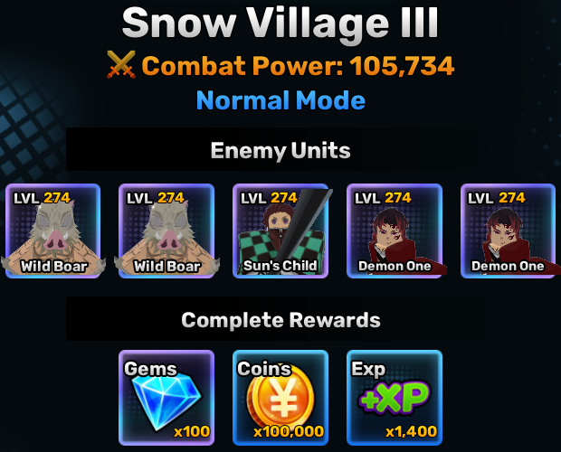 Snow Village world stage 3 info in anime story roblox experience
