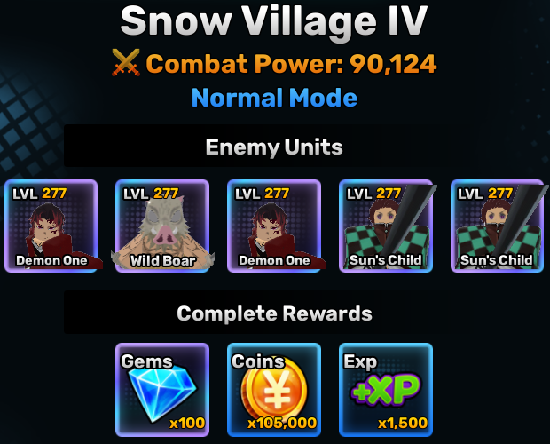 Snow Village world stage 4 in anime story roblox experience