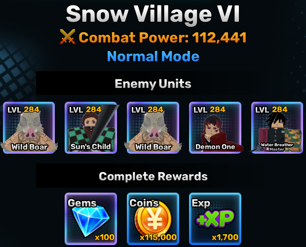 Snow Village world stage 6 info in anime story roblox experience