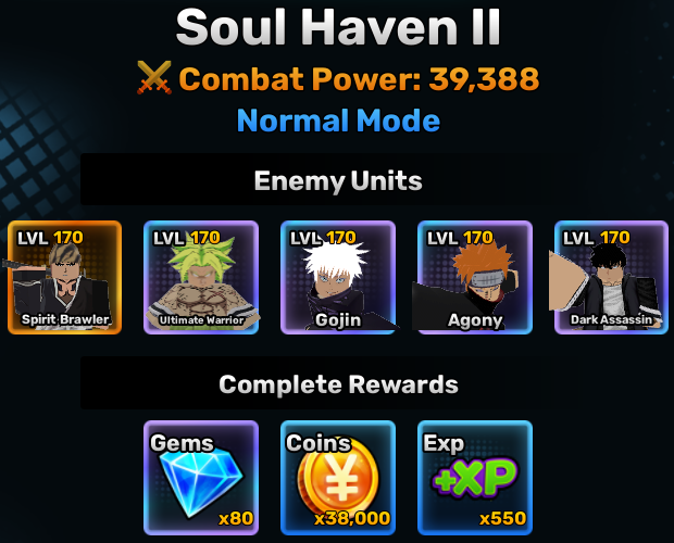 Soul Haven world stage 2 info in anime story roblox experience
