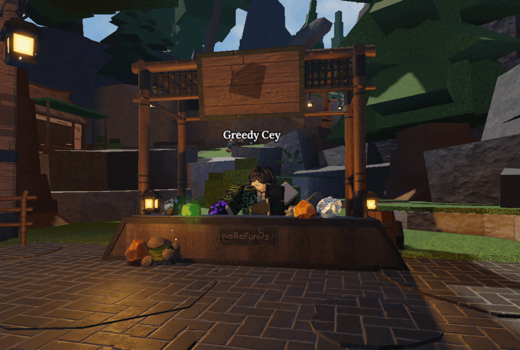 sell ores npc location stonewakes cross in the forge roblox experience