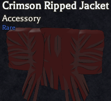 Crimson  ripped jacket accessory in bizarre lineage