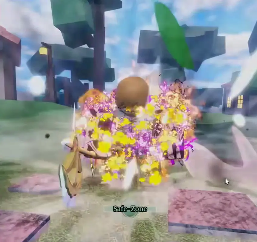 Player performing Escanor Sword F move showcase in Sailor Piece roblox experience