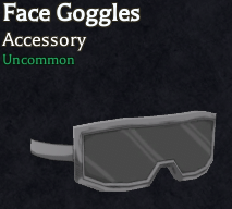 face goggles accessory in bizarre lineage