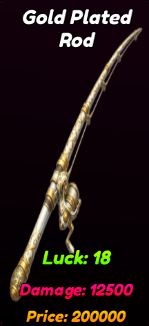 gold plated Rod in Titan Fishing roblox experience