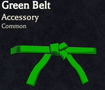 Green belt accessory in bizarre lineage
