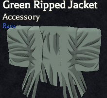 Green  ripped jacket accessory in bizarre lineage