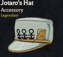 jotaro's hat accessory in bizarre lineage