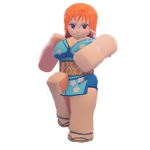Weather Report Stand alternate skin based on Nami from One Piece in bizarre Lineage on Robblox
