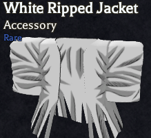 white ripped jacket accessory in bizarre lineage