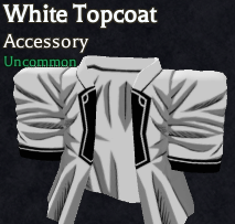 white topcoat accessory in bizarre lineage