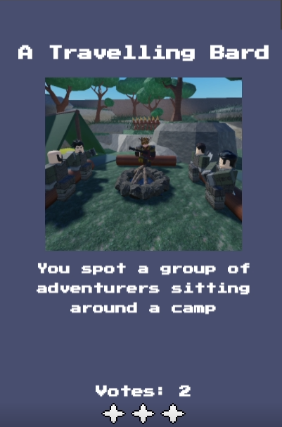 a traveling bard encounter in an average campaign roblox experience