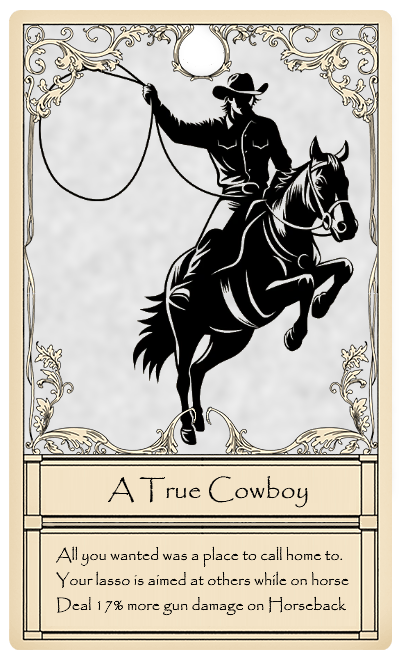 A True Cowboy Card from Bridger Western Roblox Experience