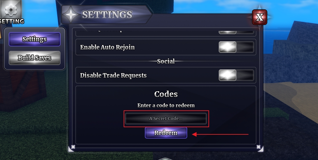 Codes Section in Sailor Piece Roblox experience