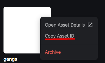 asset ID copy bizarre lineage