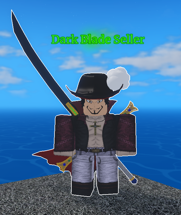 Dark Blade Seller NPC from Sailor Piece Roblox Experience