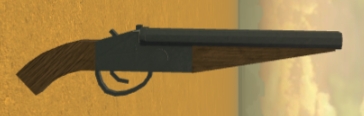 Double Barrel Shotgun Weapon in Bridger: Western Roblox Experience.