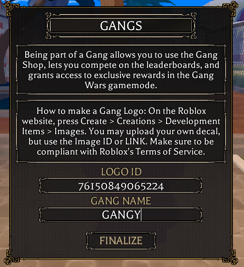 gang creation in bizarre lineage roblox experience