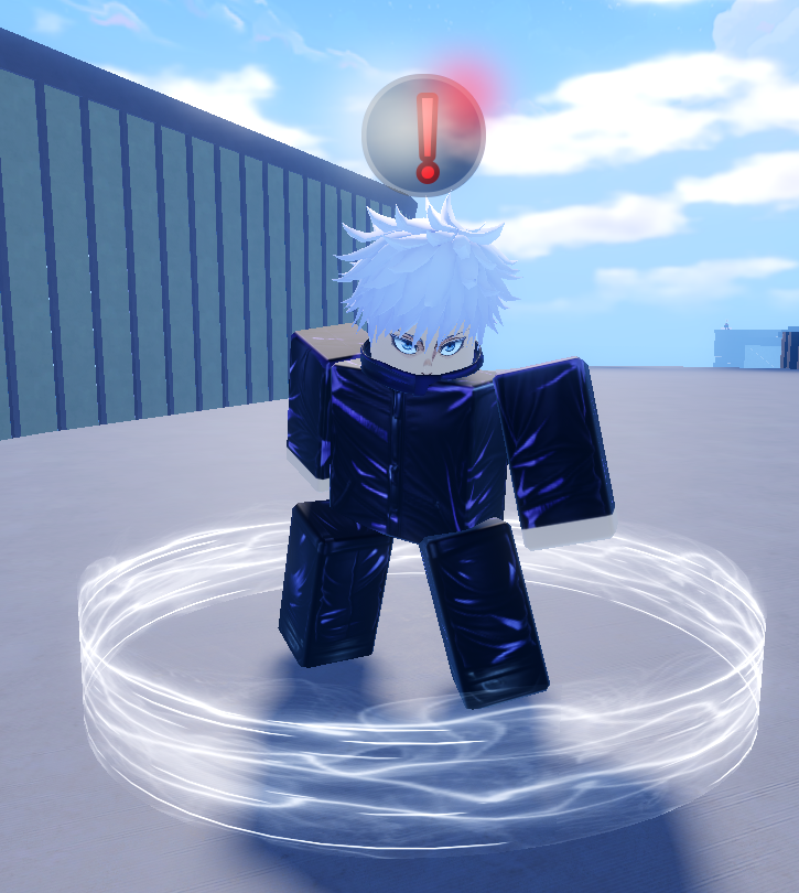 Gojo Trainer NPC from Sailor Piece Roblox Experience.