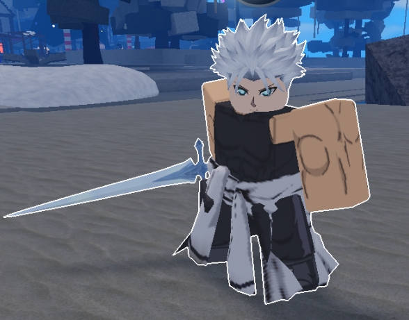 The Ragna Sword Trainer NPC on Snow Island in Sailor Piece Roblox experience.