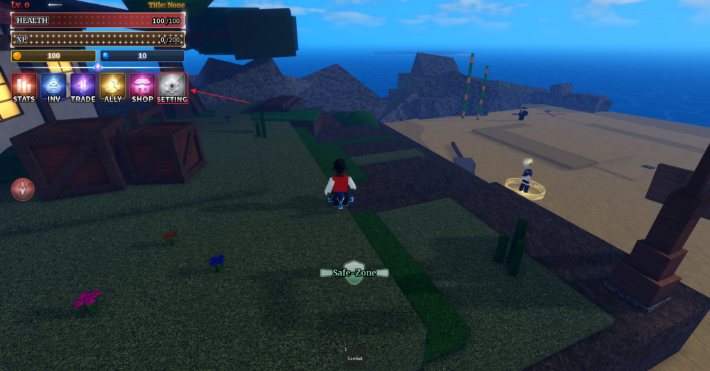 The Settings icon in Sailor Piece Roblox experience