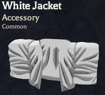 white jacket accessory in bizarre lineage