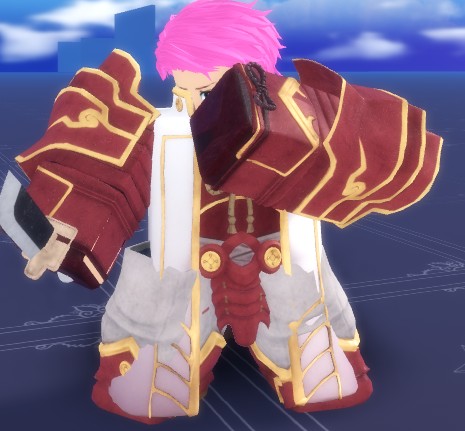 Player wearing one of the bankai outfits in Paradox roblox experience