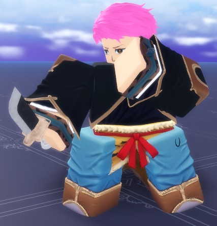 Player wearing one of the bankai outfits in Paradox roblox experience
