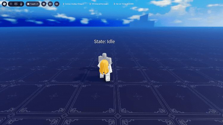 player performing Ground Drawer skill air variant in Paradox roblox experience
