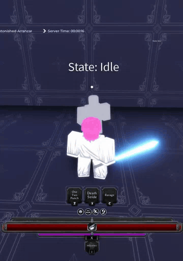 Player performing the Quincy Kido Skill Weltschmerz in Paradox roblox experience