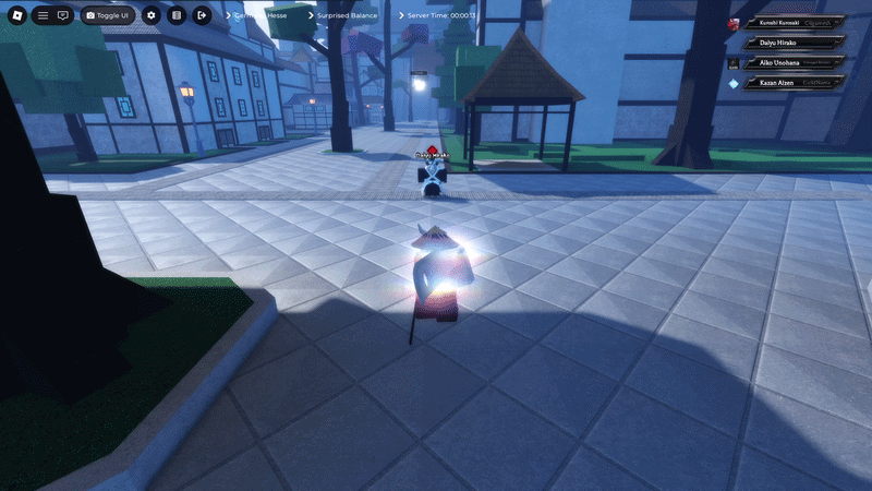 Player performing Shadow Assault skill in paradox roblox experience