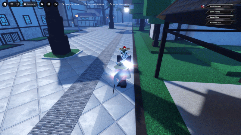 Player performing Sonic Blade skill in paradox roblox experience