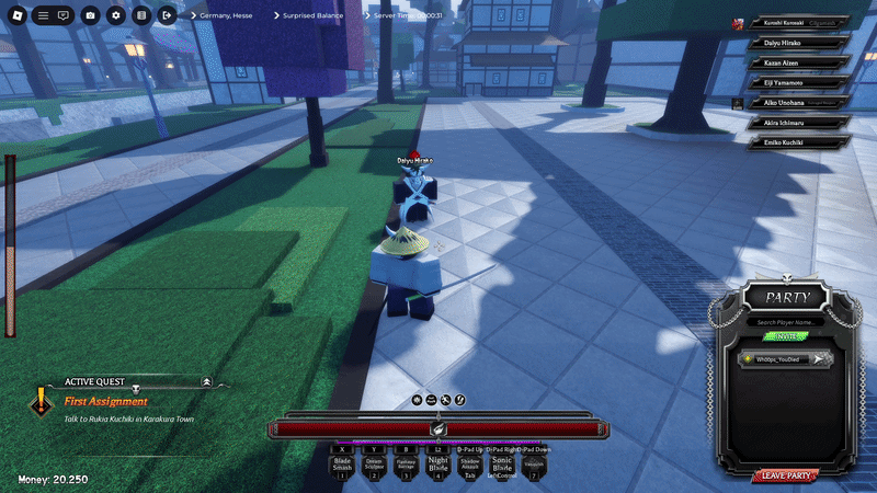 Player performing Vanquish skill in paradox roblox experience