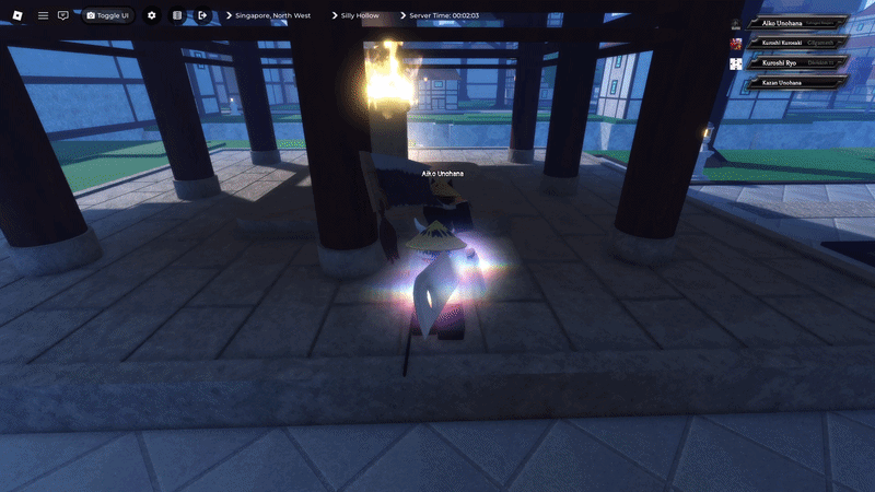 Player performing Dynamic Strike skill in paradox roblox experience