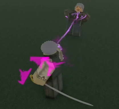 Hermit Purple Boy Stand from Bridger: Western Roblox Experience
