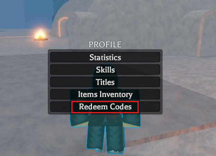 Codes Redemption Menu from Elementalism Roblox Experience