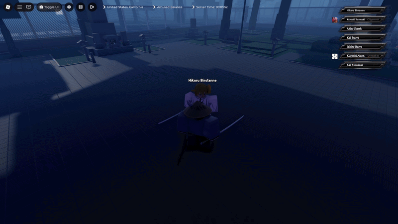 Player performing Whirldwind blade skill in paradox roblox experience