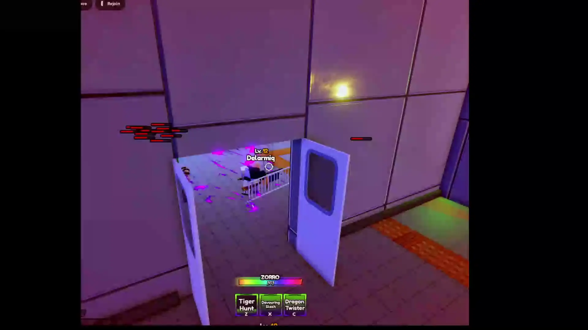 Player performing Zorro ability's G skill in anime apocalypse roblox experience