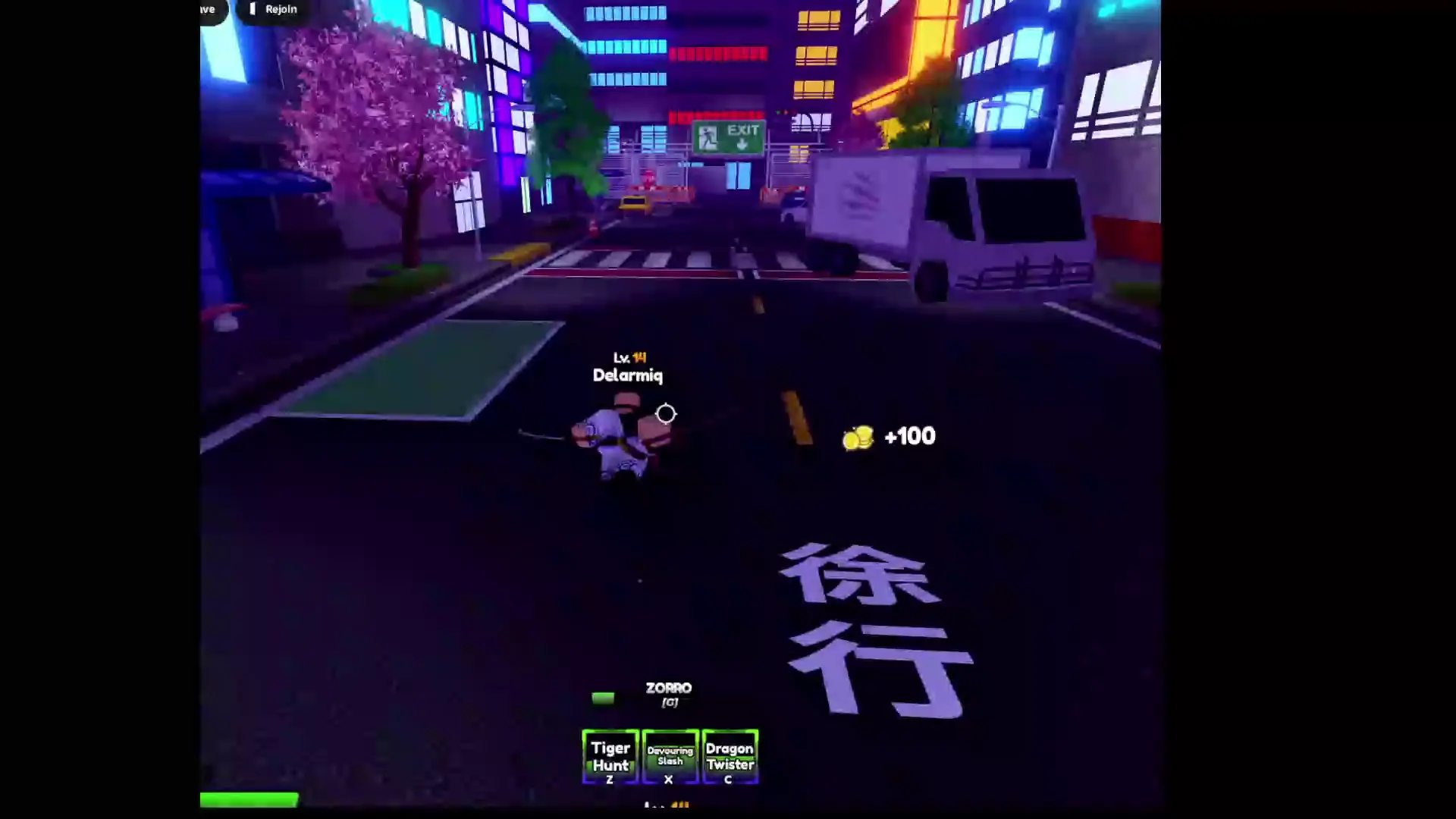 Player performing Zorro ability's m1 skill in anime apocalypse roblox experience