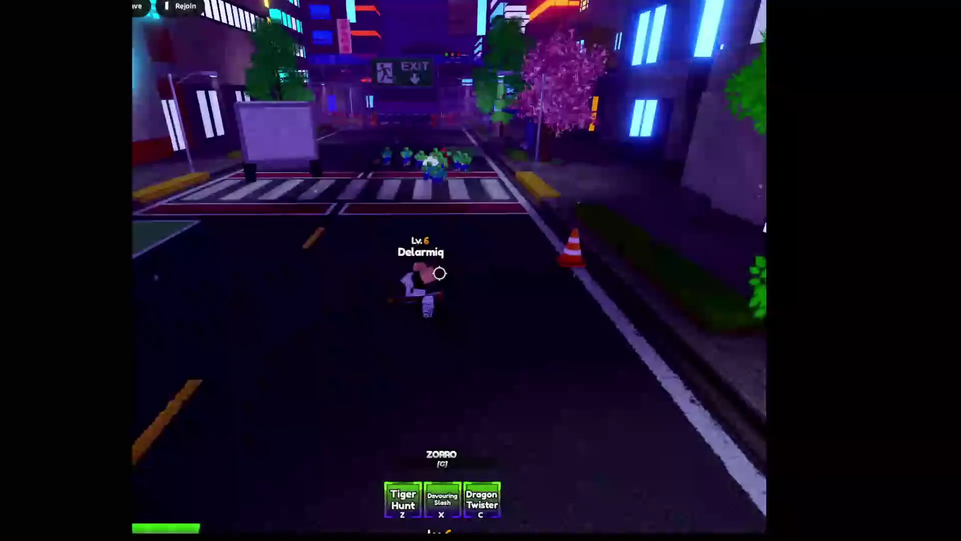 Player performing Zorro ability's z skill in anime apocalypse roblox experience