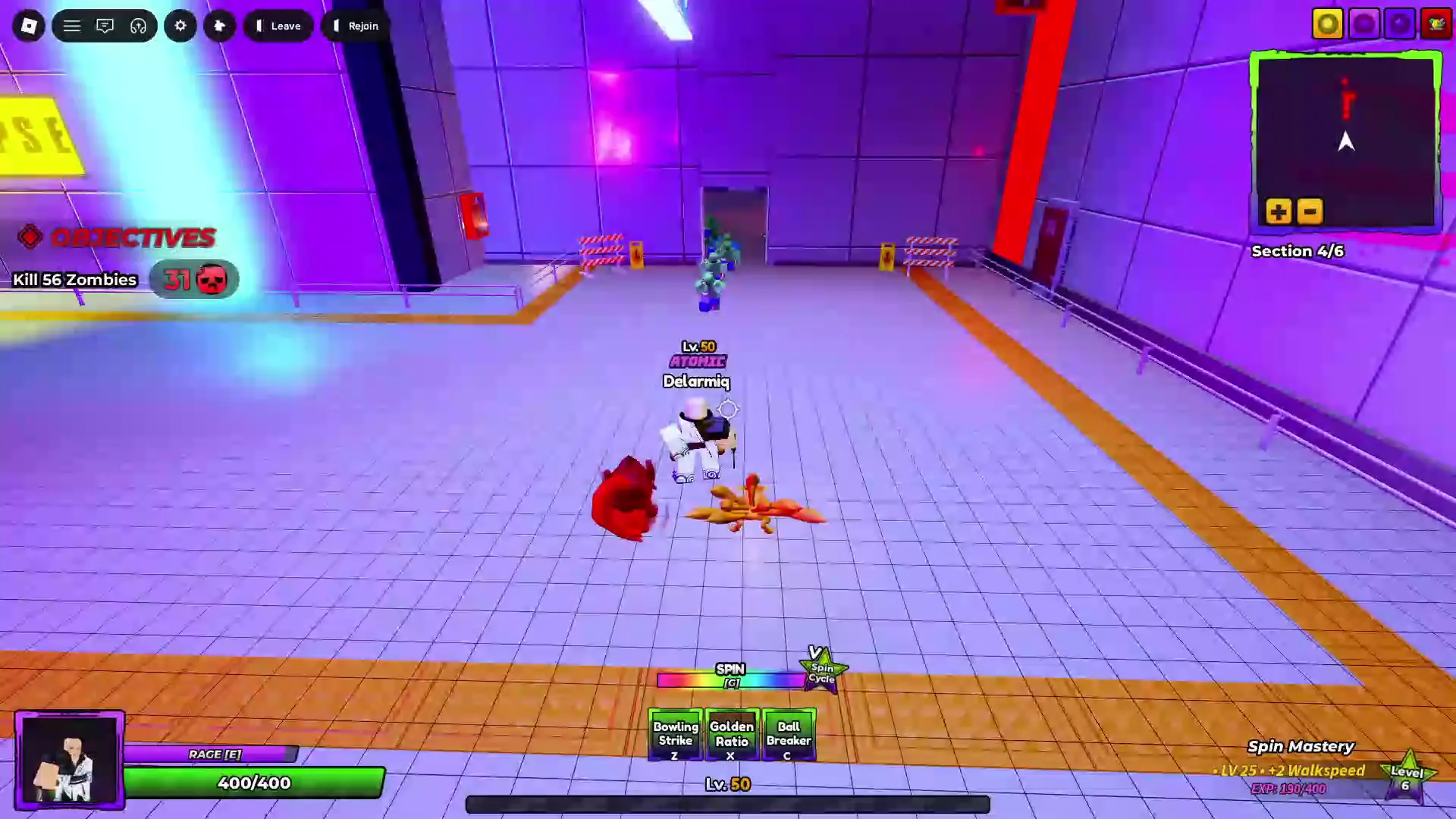 Player performing Spin Ability's C move in Anime Apocalypse