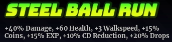 Steel Ball Run title in Anime Apocalypse roblox experience