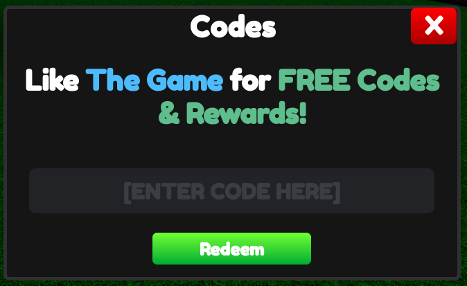 Codes Menu in Anime Limitless Roblox Experience 