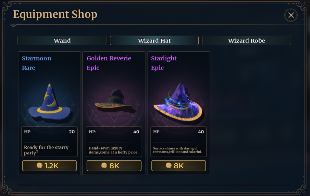 Wizard Hat Shop from Wizard Alchemy Roblox Experience