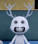 Big eyes and realistic teeth anomaly in animal hospital