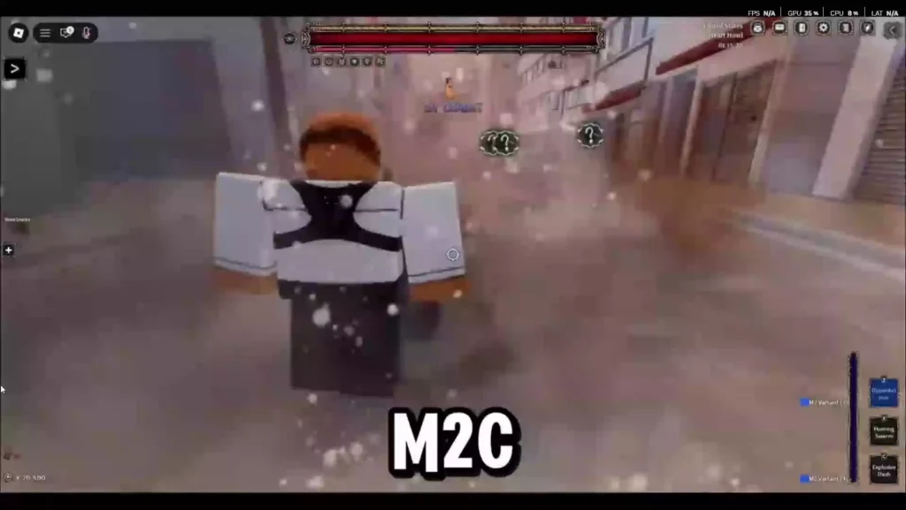 Player performing the M2Z skill from Bomb hybrid in Devil Hunter