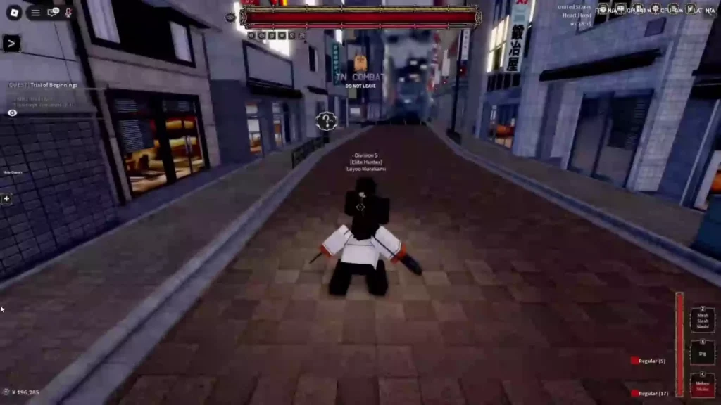 Player performing chainsaw hybrid M2Z skill in Devil Hunter