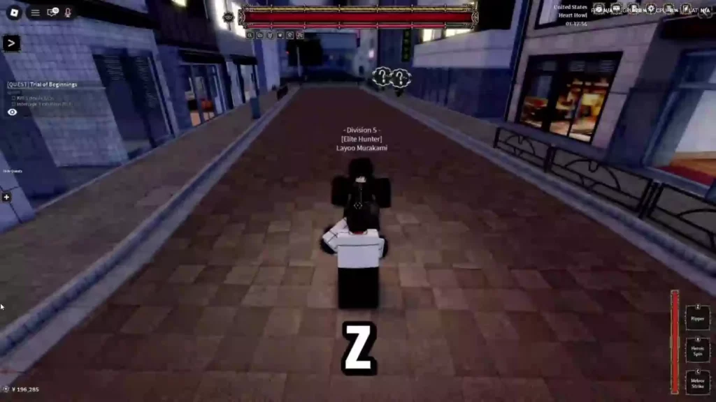 Player performing chainsaw hybrid Z skill in Devil Hunter