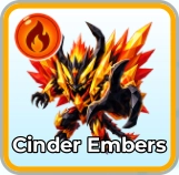 Cinder Embers monster in Blox Monsters roblox experience